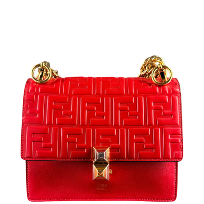 FENDI RED SMALL KAN I CROSSBODY BAG