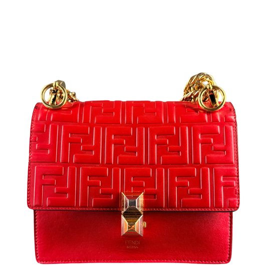 FENDI RED SMALL KAN I CROSSBODY BAG