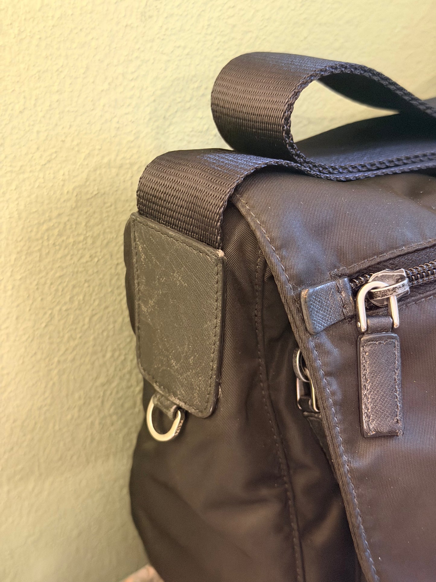 PRADA BLACK NYLON MESSANGER CROSSBODY BAG