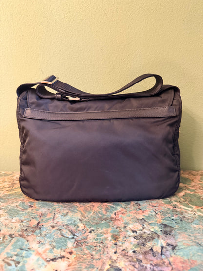 PRADA BLACK NYLON MESSANGER CROSSBODY BAG