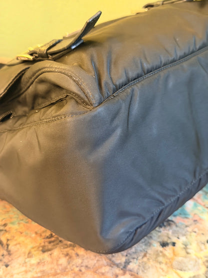 PRADA BLACK NYLON MESSANGER CROSSBODY BAG