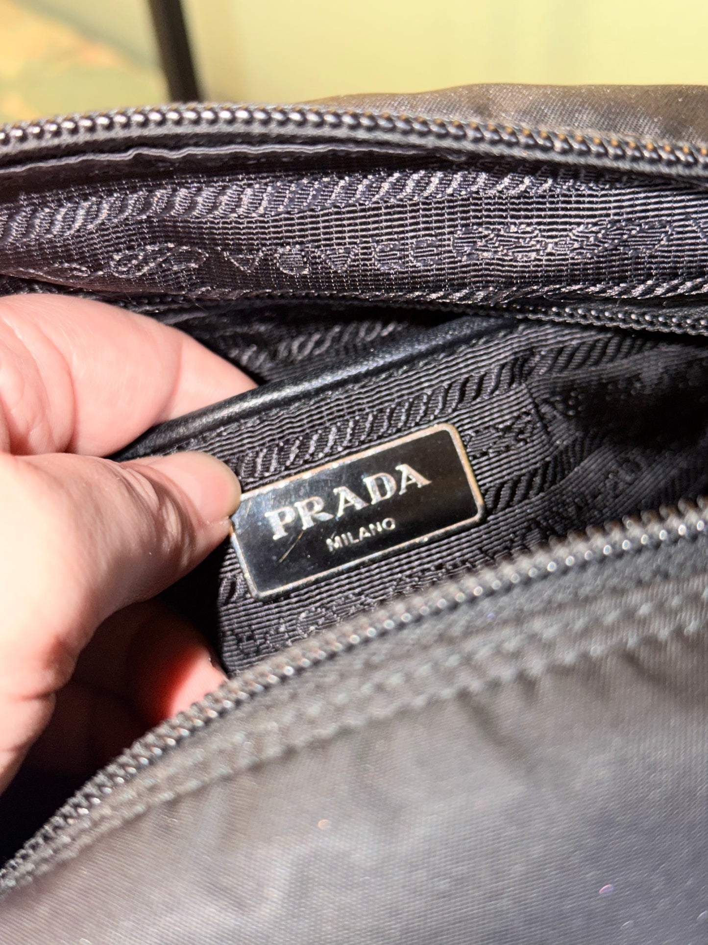 PRADA BLACK NYLON MESSANGER CROSSBODY BAG
