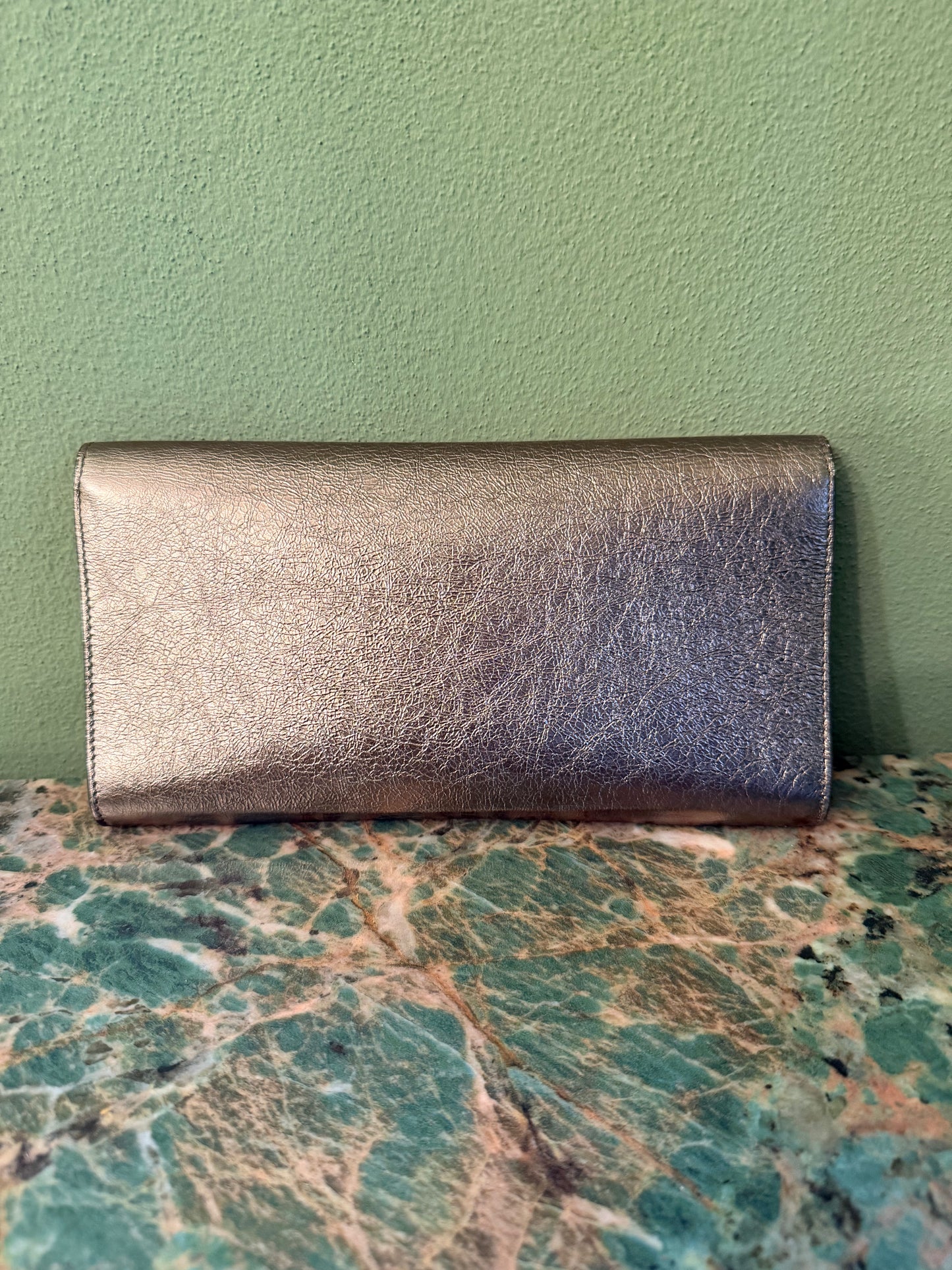 SAINT LAURENT SILVER SMALL POCHETTE