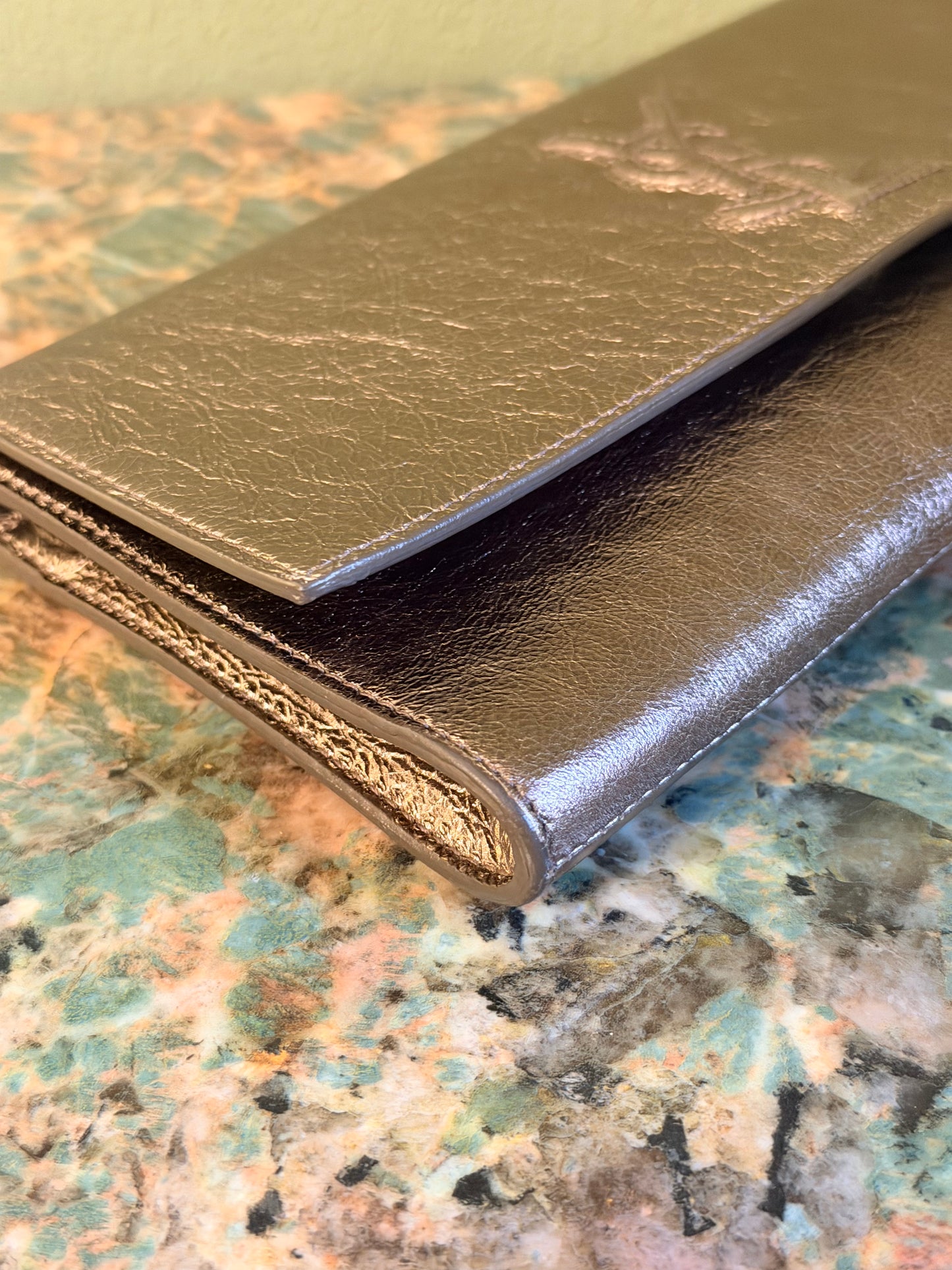 SAINT LAURENT SILVER SMALL POCHETTE