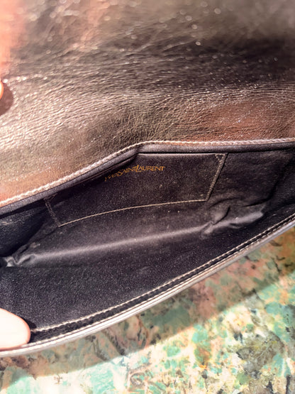 SAINT LAURENT SILVER SMALL POCHETTE