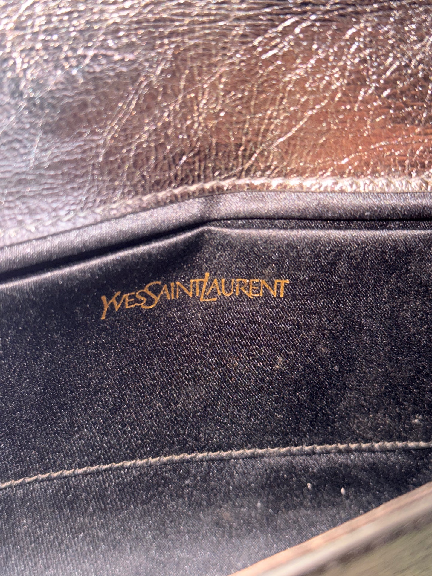 SAINT LAURENT SILVER SMALL POCHETTE