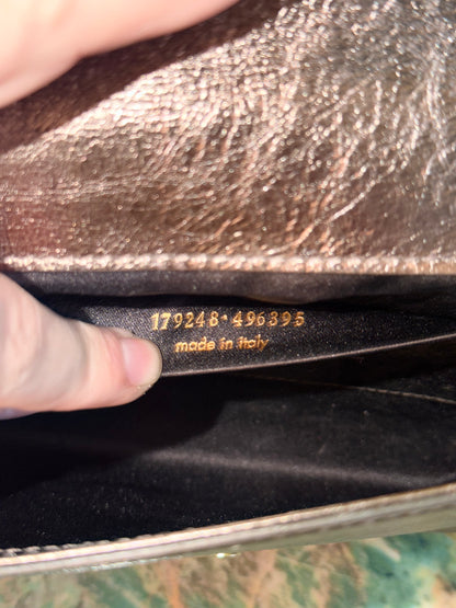 SAINT LAURENT SILVER SMALL POCHETTE