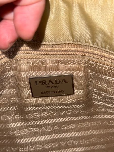 PRADA BEIGE PYTON CHAIN SHOULDER BAG