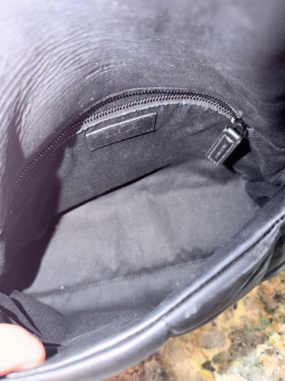 SAINT LAURENT BLACK SMALL LOULOU PUFFER SHOULDER BAG