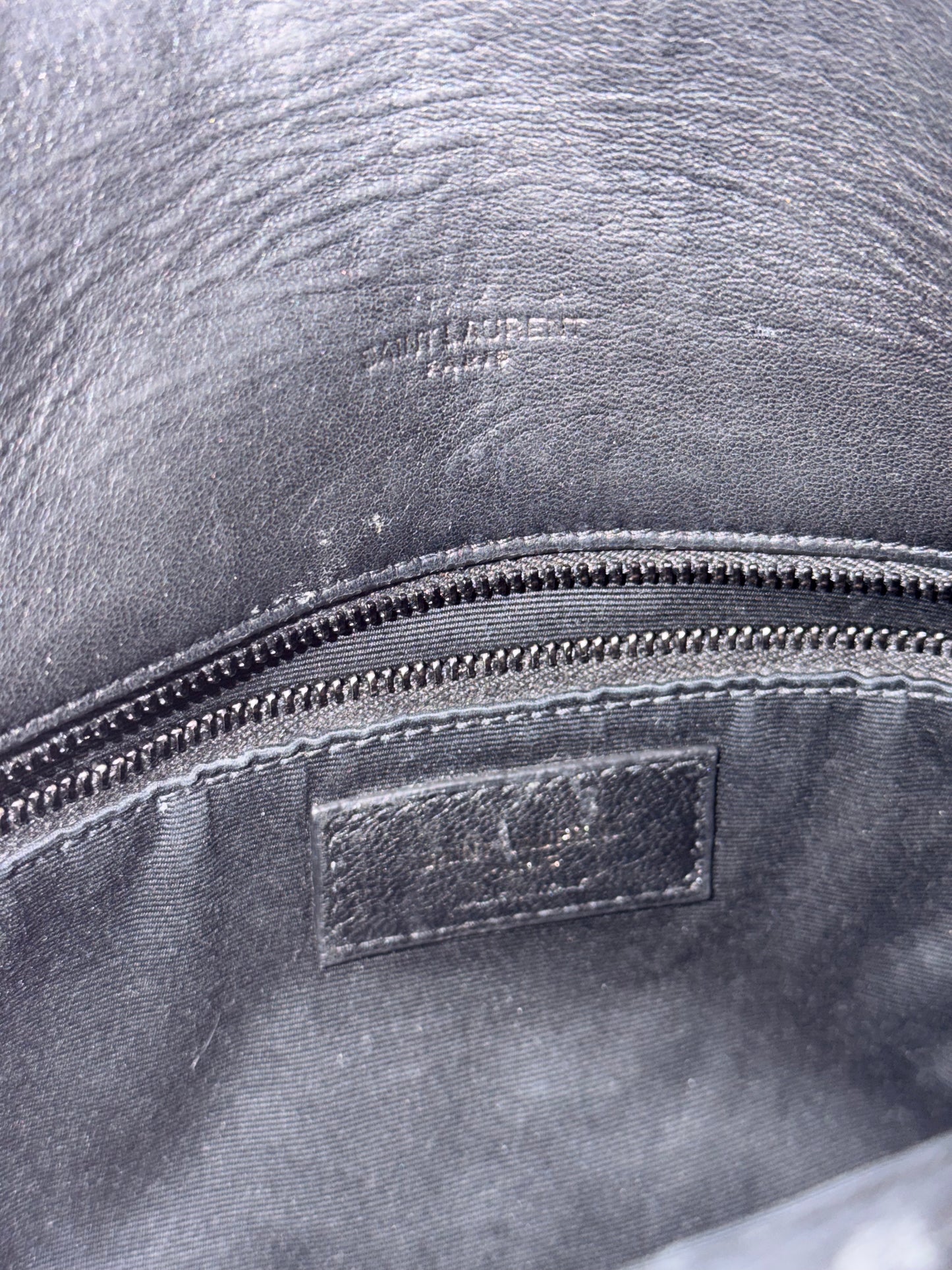 SAINT LAURENT BLACK SMALL LOULOU PUFFER SHOULDER BAG