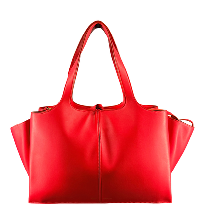 CÈLINE MEDIUM RED TRIFOLD SHOULDER BAG