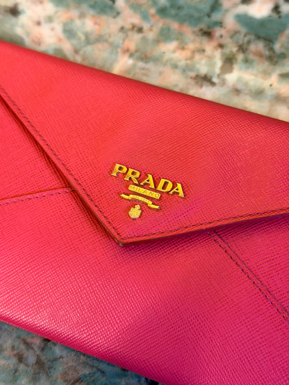 PRADA PINK SAFFIANO ENVELOPE WALLET