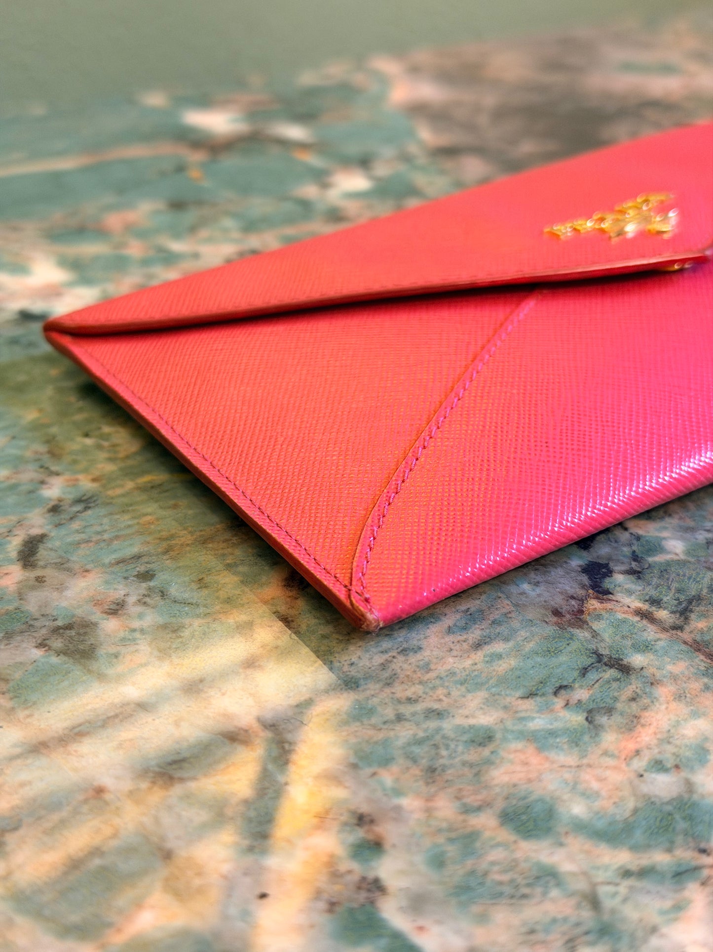 PRADA PINK SAFFIANO ENVELOPE WALLET