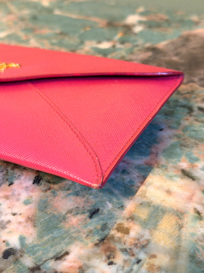 PRADA PINK SAFFIANO ENVELOPE WALLET