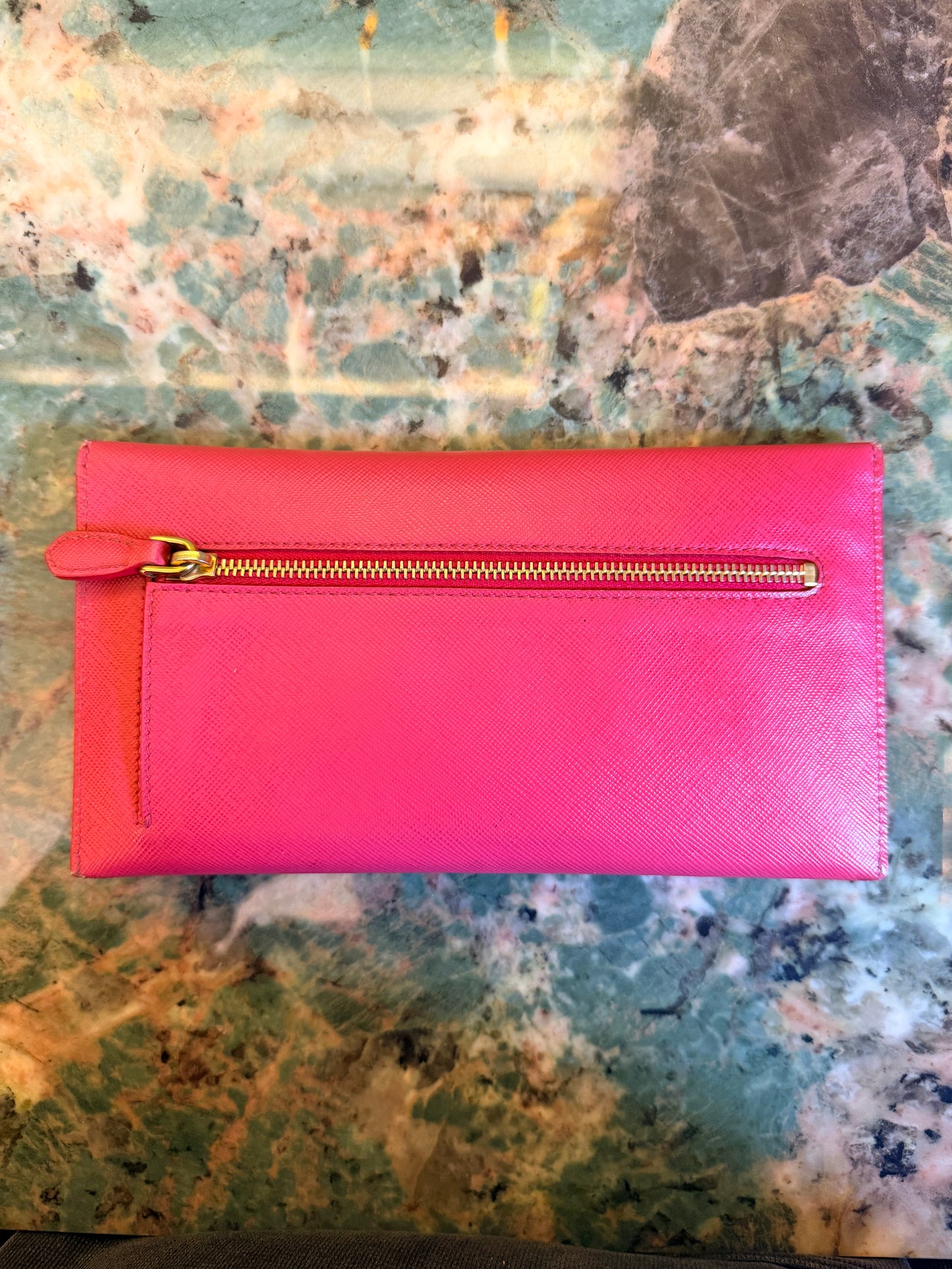 PRADA PINK SAFFIANO ENVELOPE WALLET