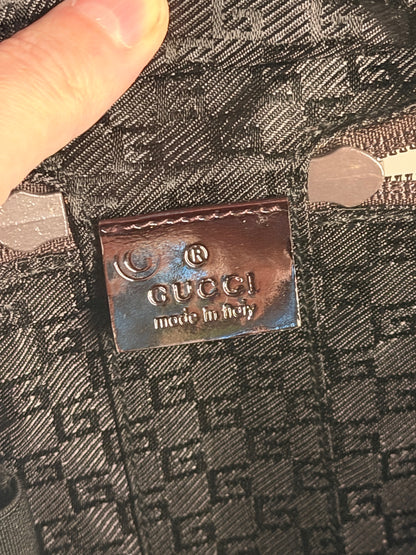 GUCCI GG CANVAS AMARANTH MINI VANITY HANDBAG