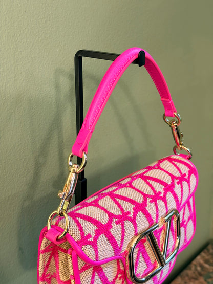 VALENTINO PINK V LOGO SMALL LOCÒ HANDBAG