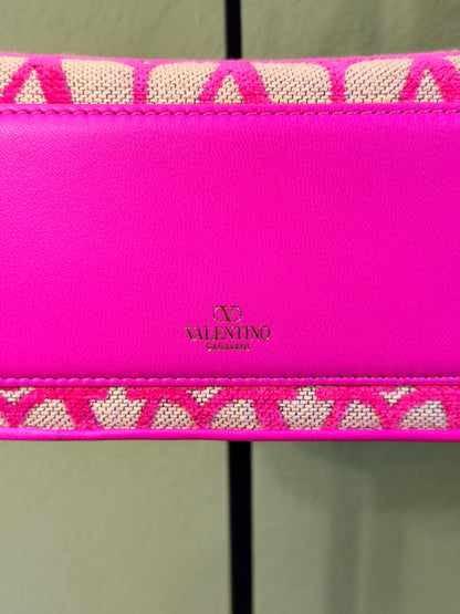 VALENTINO PINK V LOGO SMALL LOCÒ HANDBAG