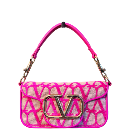 VALENTINO PINK V LOGO SMALL LOCÒ HANDBAG