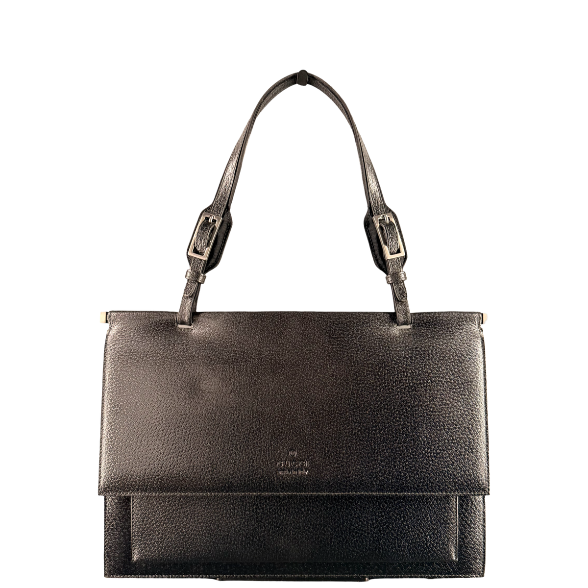 GUCCI BY TOM FORD BLACK TOP HANDLE HANDBAG
