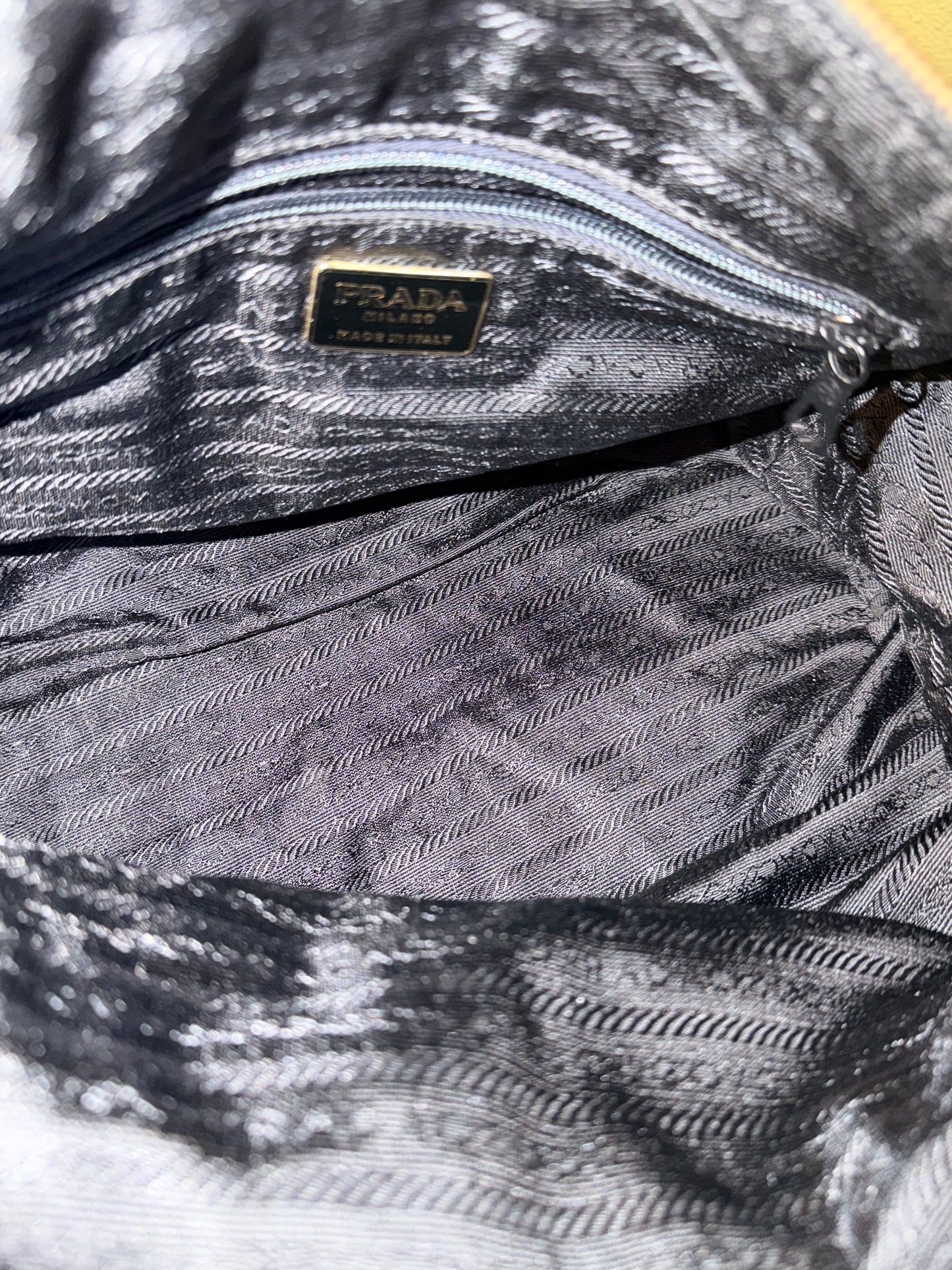 PRADA BLACK NYLON CHAIN SHOPPING TOTE