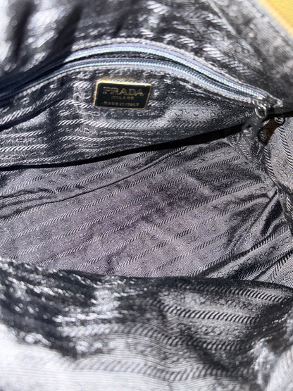 PRADA BLACK NYLON CHAIN SHOPPING TOTE