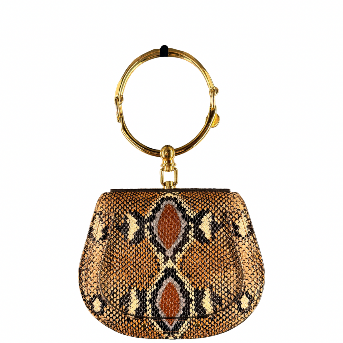 CHLOE PYTON PRINT LEATHER NILE BRACELET CROSSBODY BAG