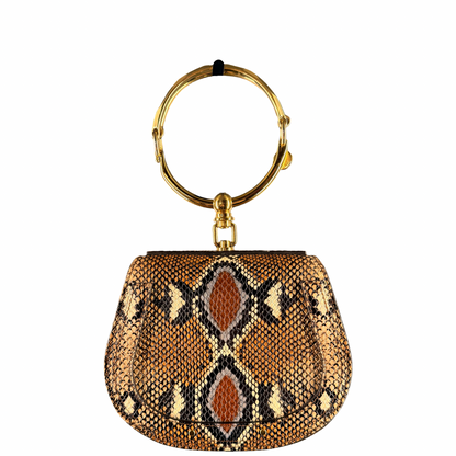 CHLOE PYTON PRINT LEATHER NILE BRACELET CROSSBODY BAG