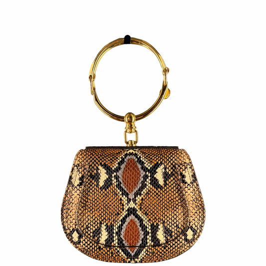 CHLOE PYTON PRINT LEATHER NILE BRACELET CROSSBODY BAG