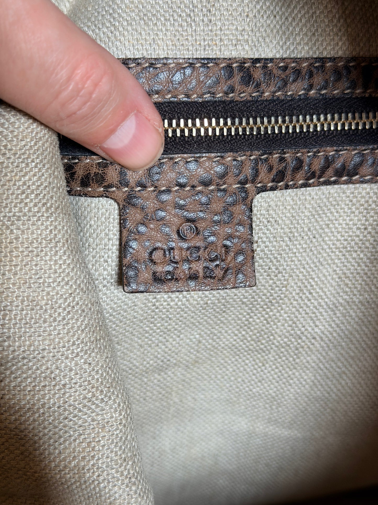 GUCCI BROWN MONOGRAM LARGE NEW JACKIE SHOULDER BAG