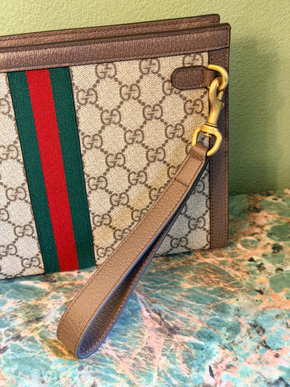 GUCCI GG SUPREME OPHIDIA POCHETTE