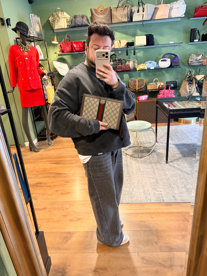 GUCCI GG SUPREME OPHIDIA POCHETTE