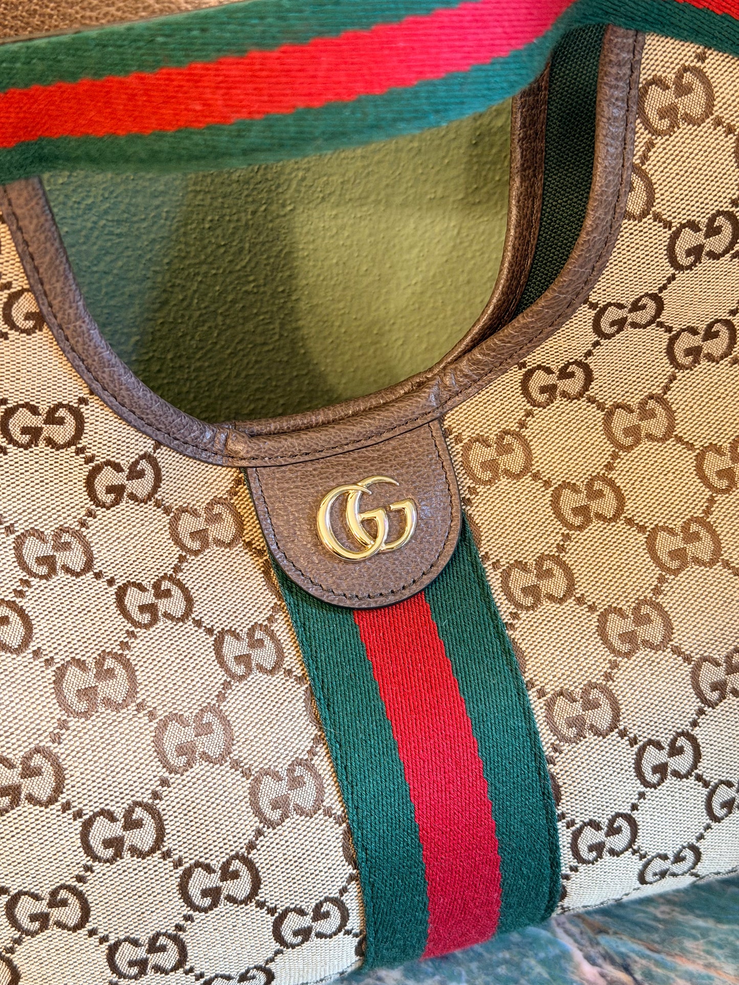 GUCCI BROWN MONOGRAM SMALL GIGLIO CROSSBODY BAG