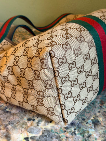 GUCCI BROWN MONOGRAM SMALL GIGLIO CROSSBODY BAG