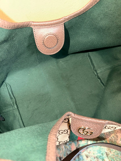GUCCI BROWN MONOGRAM SMALL GIGLIO CROSSBODY BAG
