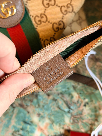 GUCCI BROWN MONOGRAM SMALL GIGLIO CROSSBODY BAG
