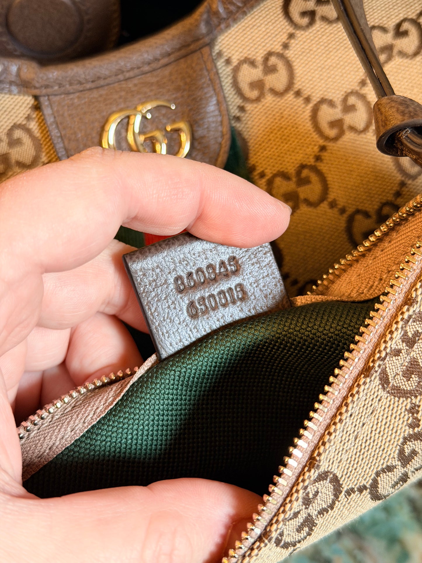 GUCCI BROWN MONOGRAM SMALL GIGLIO CROSSBODY BAG