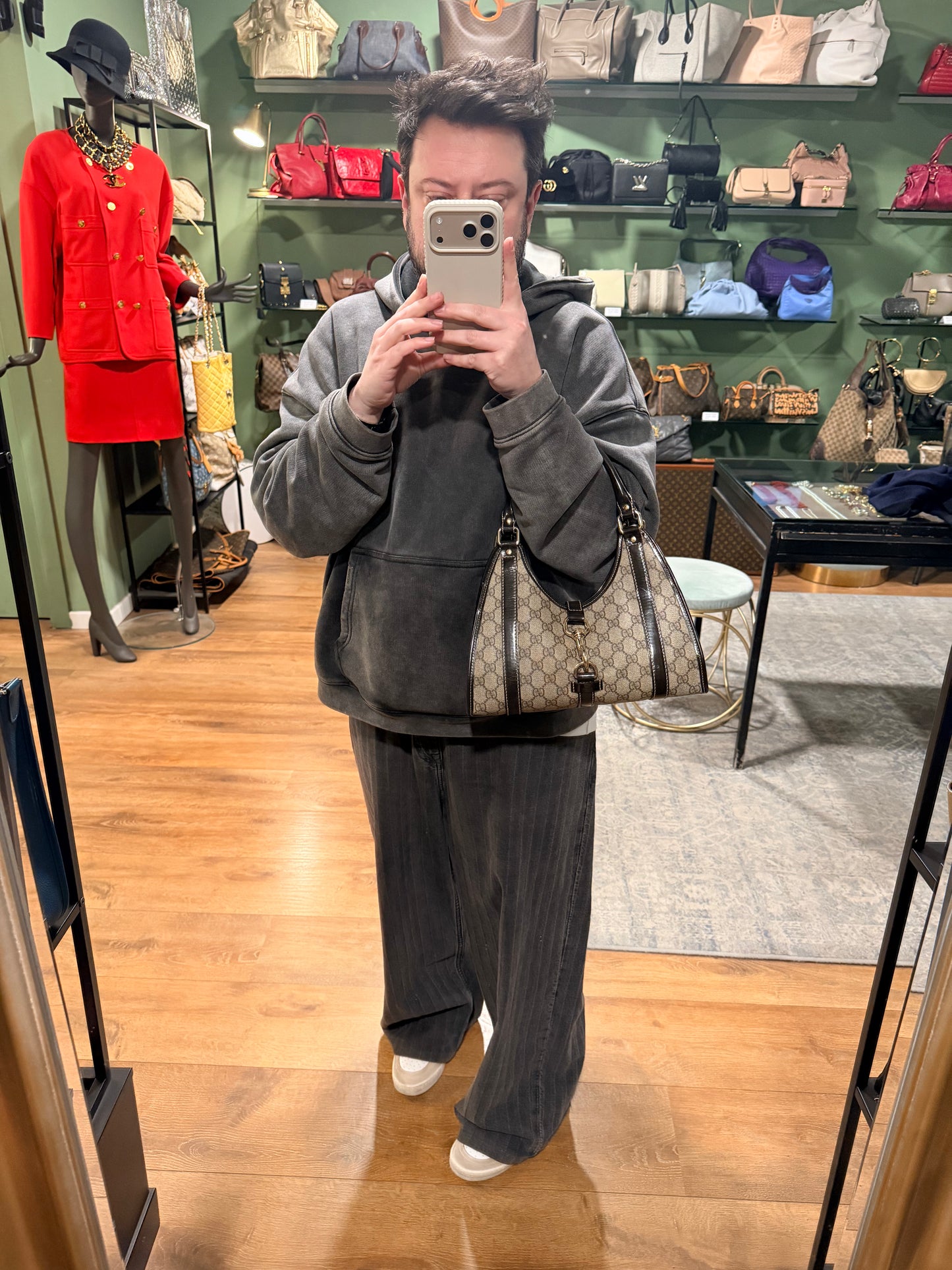 GUCCI BY TOM FORD GG SUPREME SMALL JACKIE BARDOT HANDBAG