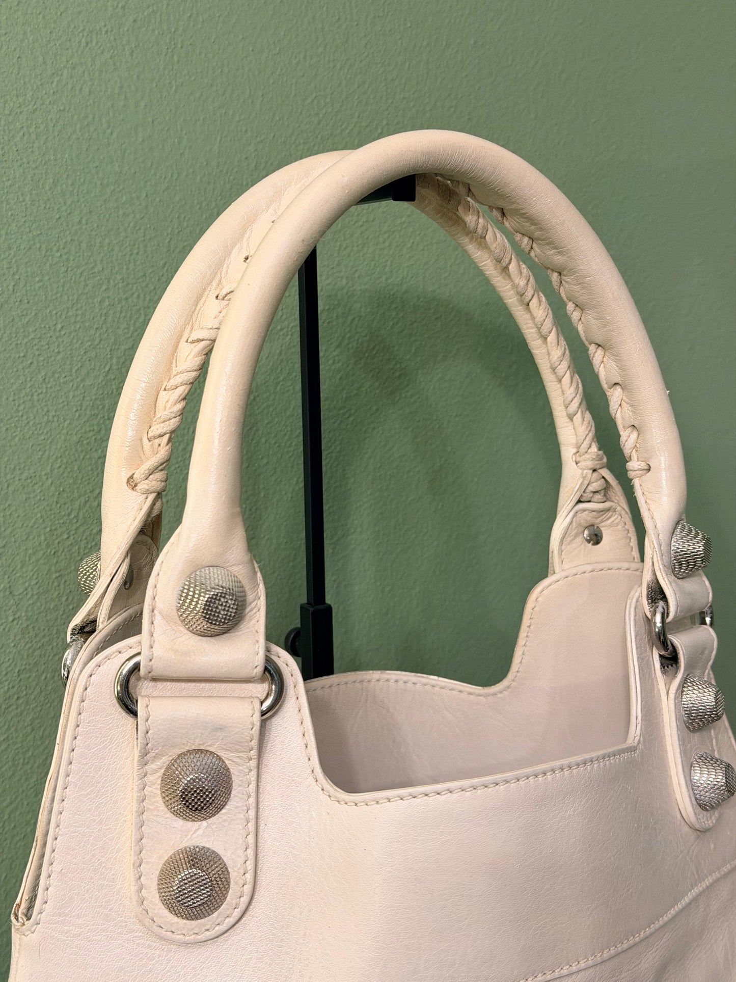 BALENCIAGA WHITE GIANT 21 SLIM HOBO SHOULDER BAG