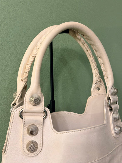 BALENCIAGA WHITE GIANT 21 SLIM HOBO SHOULDER BAG
