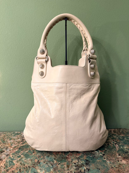 BALENCIAGA WHITE GIANT 21 SLIM HOBO SHOULDER BAG