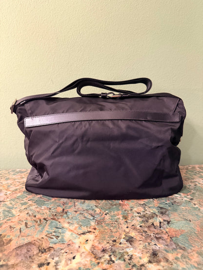 PRADA BLACK NYLON LARGE MESSANGER CROSSBODY BAG