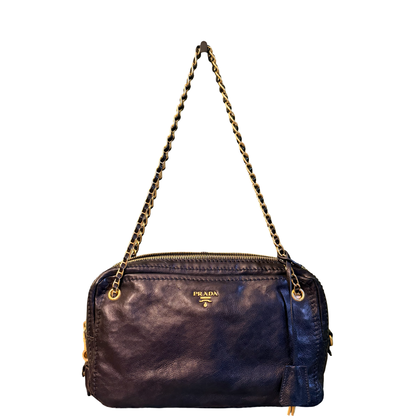 PRADA BLACK CHAIN CAMERA SHOULDER BAG