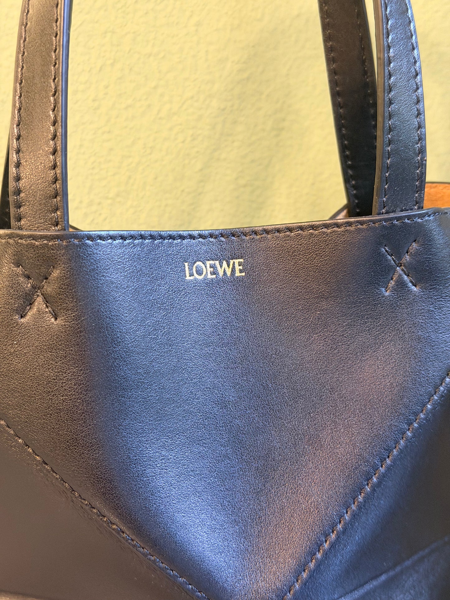LOEWE BLACK MINI PUZZLE FOLD HANDBAG