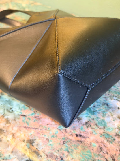 LOEWE BLACK MINI PUZZLE FOLD HANDBAG