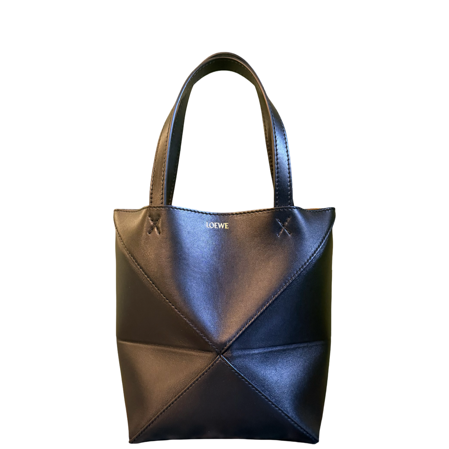 LOEWE BLACK MINI PUZZLE FOLD HANDBAG