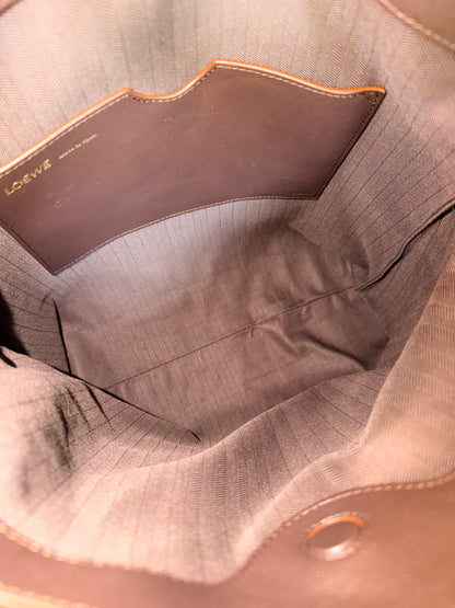 LOEWE BROWN DRAPED LEATHER SHOULDER BAG