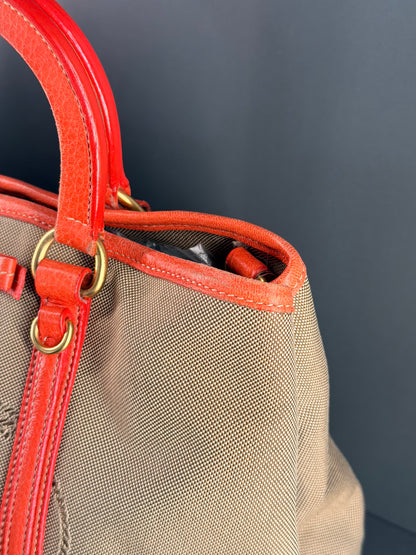 PRADA CANAPA LOGO TWO WAY HANDBAG