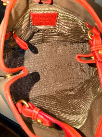 PRADA CANAPA LOGO TWO WAY HANDBAG