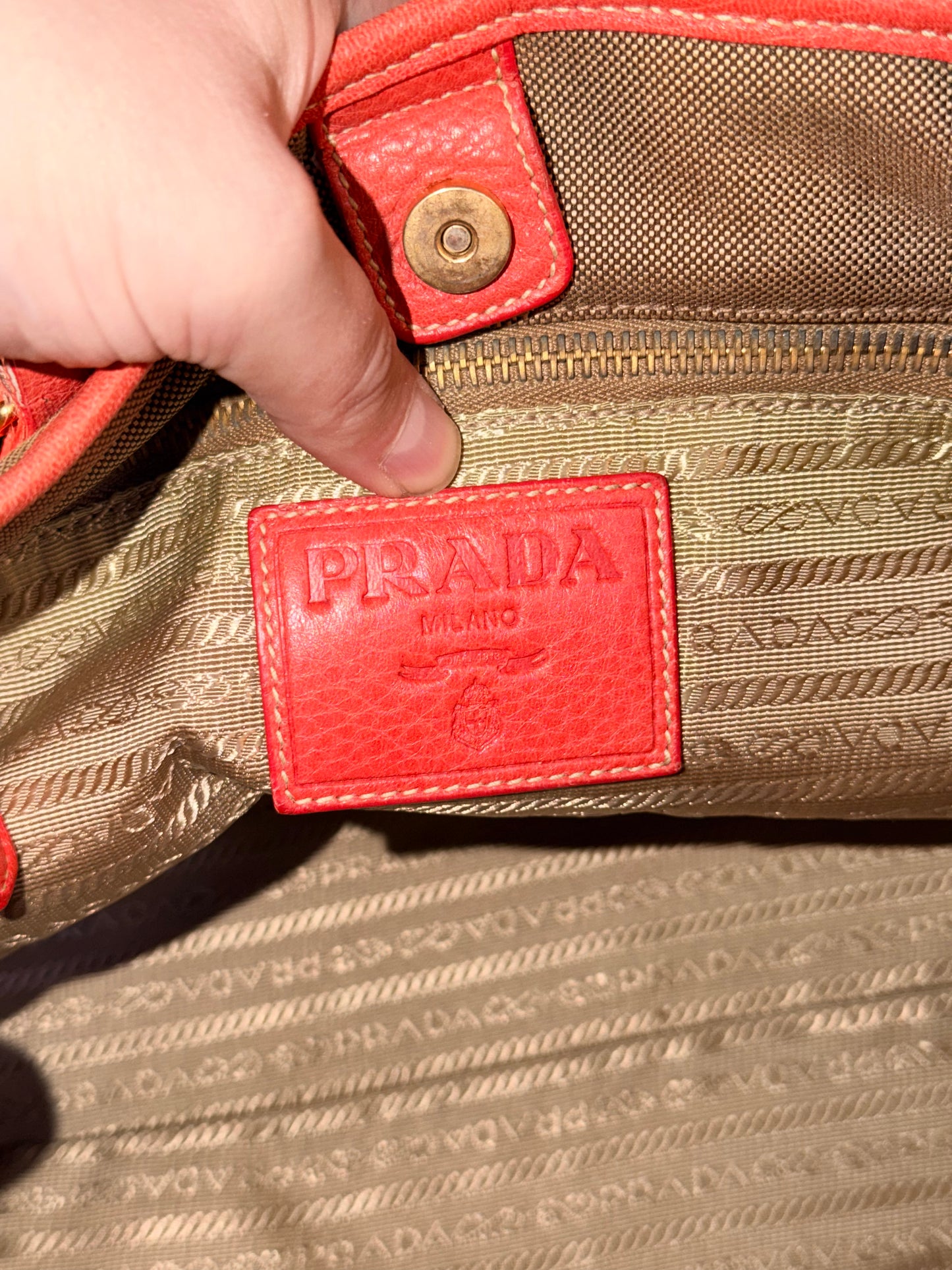 PRADA CANAPA LOGO TWO WAY HANDBAG